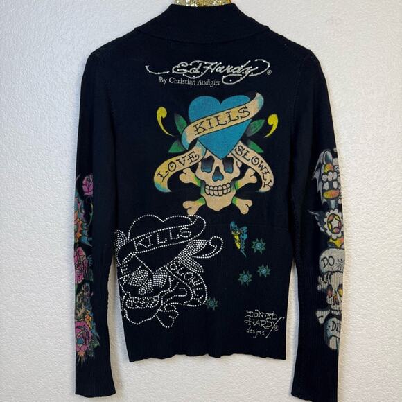 Ed Hardy • Love Kills Slowly Zip Up Cardigan - Picture 10 of 14